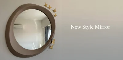 this is a trend mirror in beige color