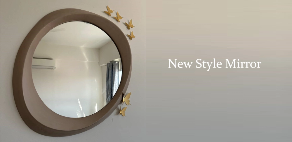 this is a trend mirror in beige color