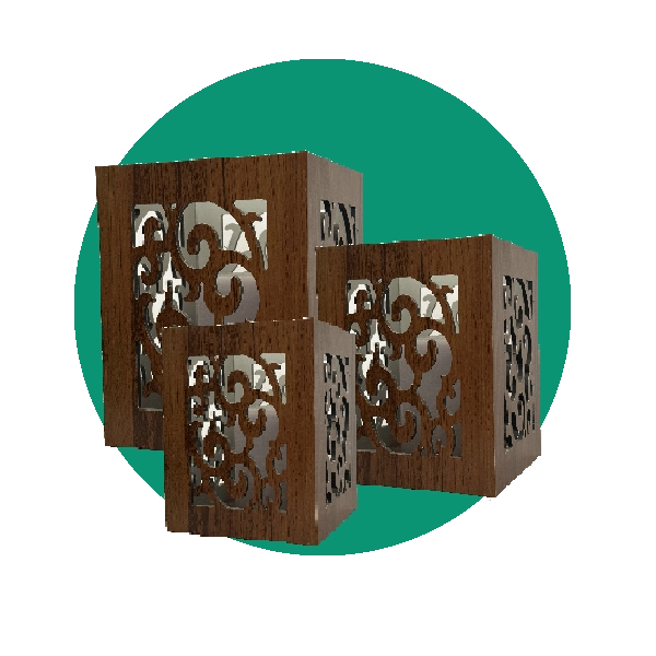 3 size candle container