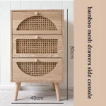 bamboo mesh drawer side console