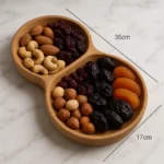 wooden twin bowl serve dish