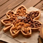 wooden serving dish leaf tray