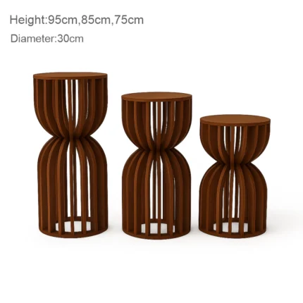 Hourglass Wooden Side Tables