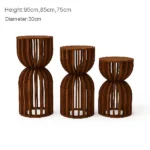 Hourglass Wooden Side Tables brown