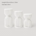 Hourglass Wooden Side Tables white