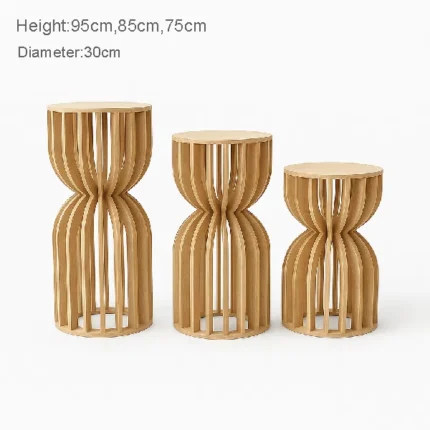 Hourglass Wooden Side Tables wooden