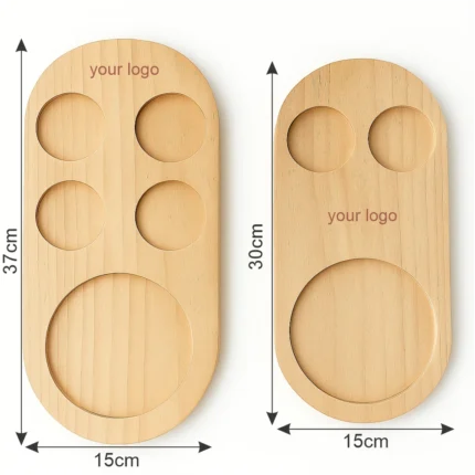two wooden coffee tray