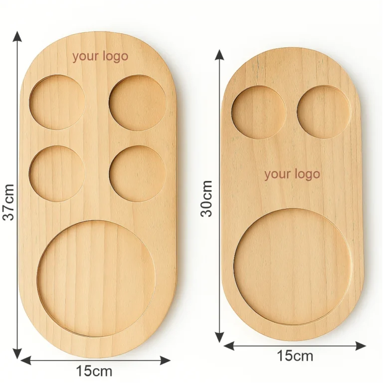 two wooden coffee tray
