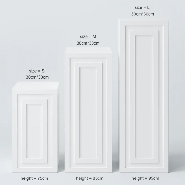 مجموعة قواعد عرض من MDF أبيض