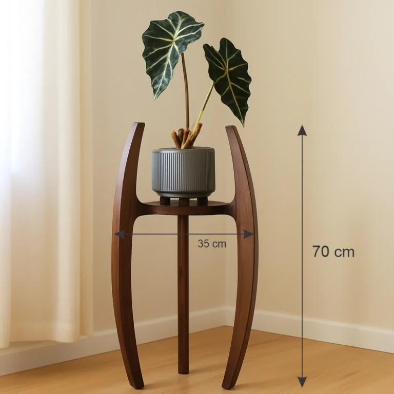 Curved Wooden Plant Stand