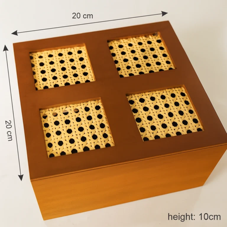 Rattan Mesh Wooden Tea Box