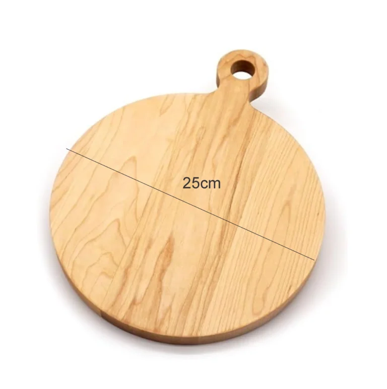 circular wooden cutting board