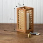 rattan candle holder brown
