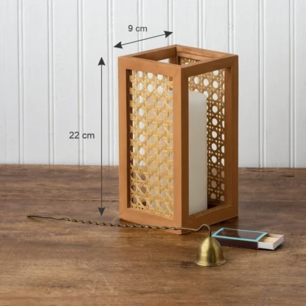 rattan candle holder brown
