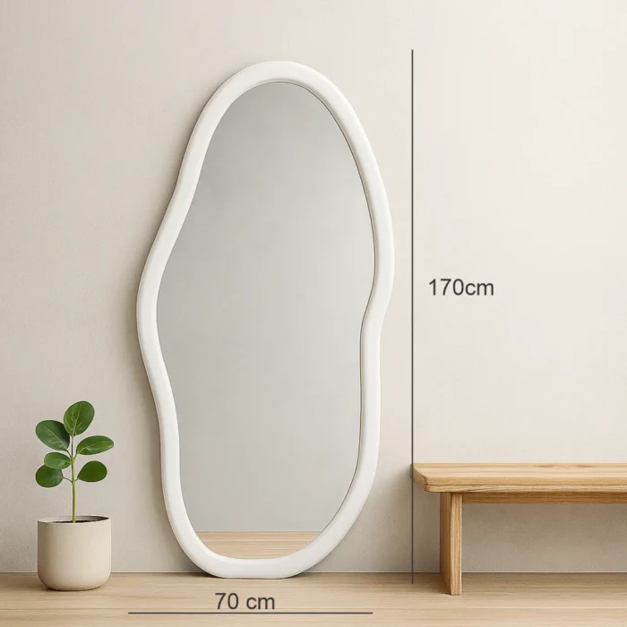 standing mirror simple white