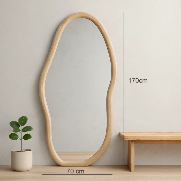 standing mirror simple wooden
