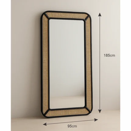 Modern Bamboo Mirror black
