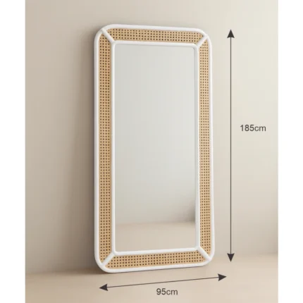 Modern Bamboo Mirror white