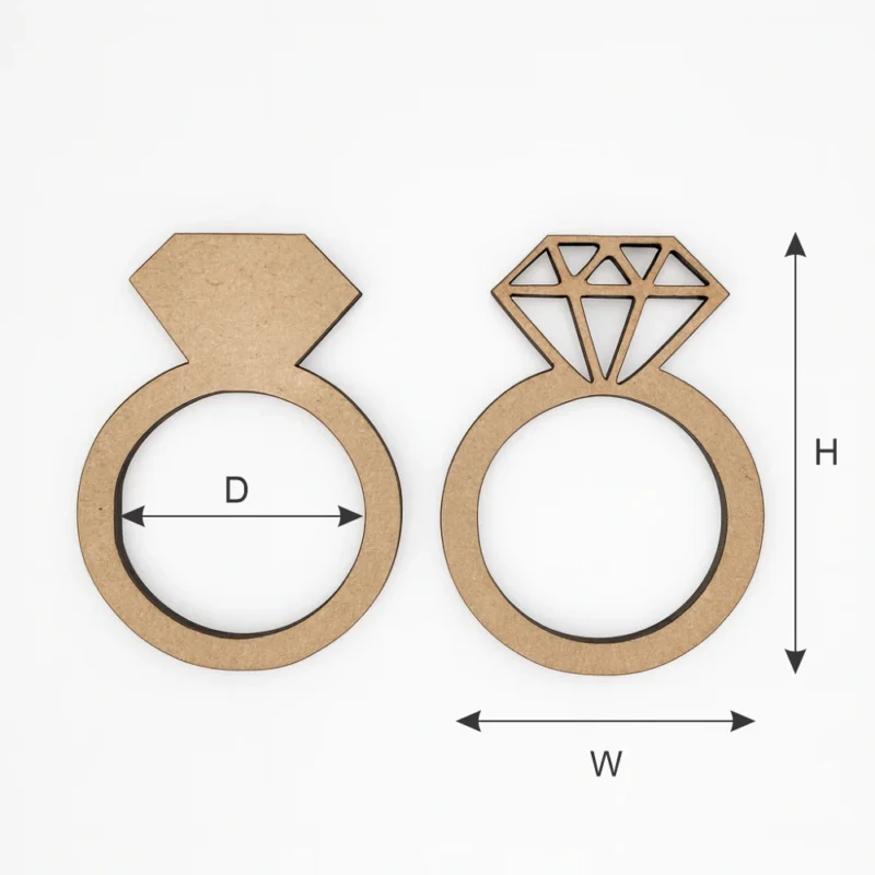 شكل خاتم ألماسي MDF للرَزین