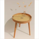 Round Rattan Side Table