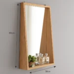 Wooden Wall Mirror with Shelf