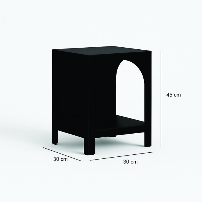 square side table black