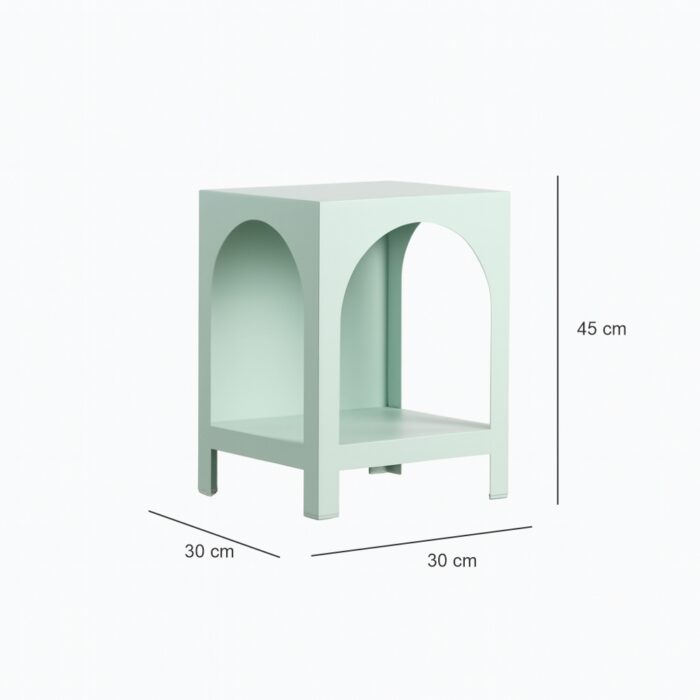 square side table green