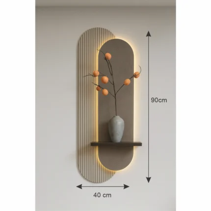 LED Wall Decor Shelf brown