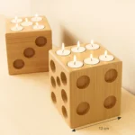 حامل شموع بشكل نرد بنی خفیف