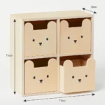 صندوق الرف الخشبي بشكل دب